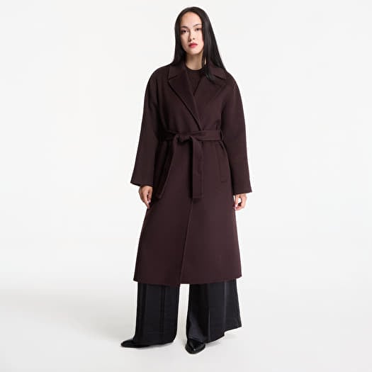 Mantel Calvin Klein Classic Df Wool Wrap Coat Dark Brown
