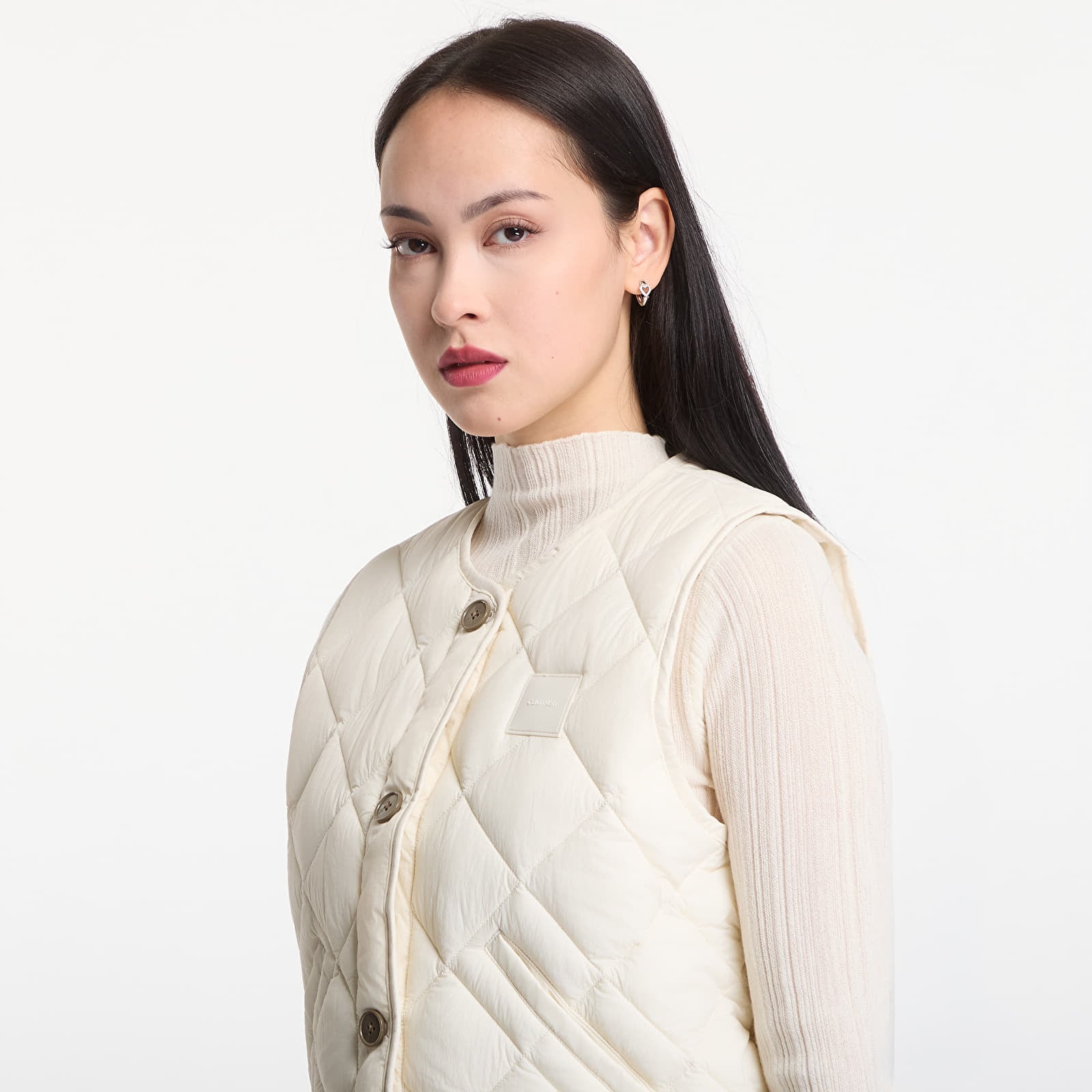 Damen Strickjacken Calvin Klein Ulw Short Quilted Liner Vest Birch