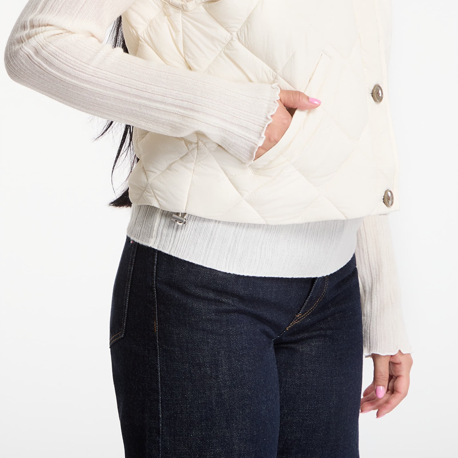 Damen Strickjacken Calvin Klein Ulw Short Quilted Liner Vest Birch
