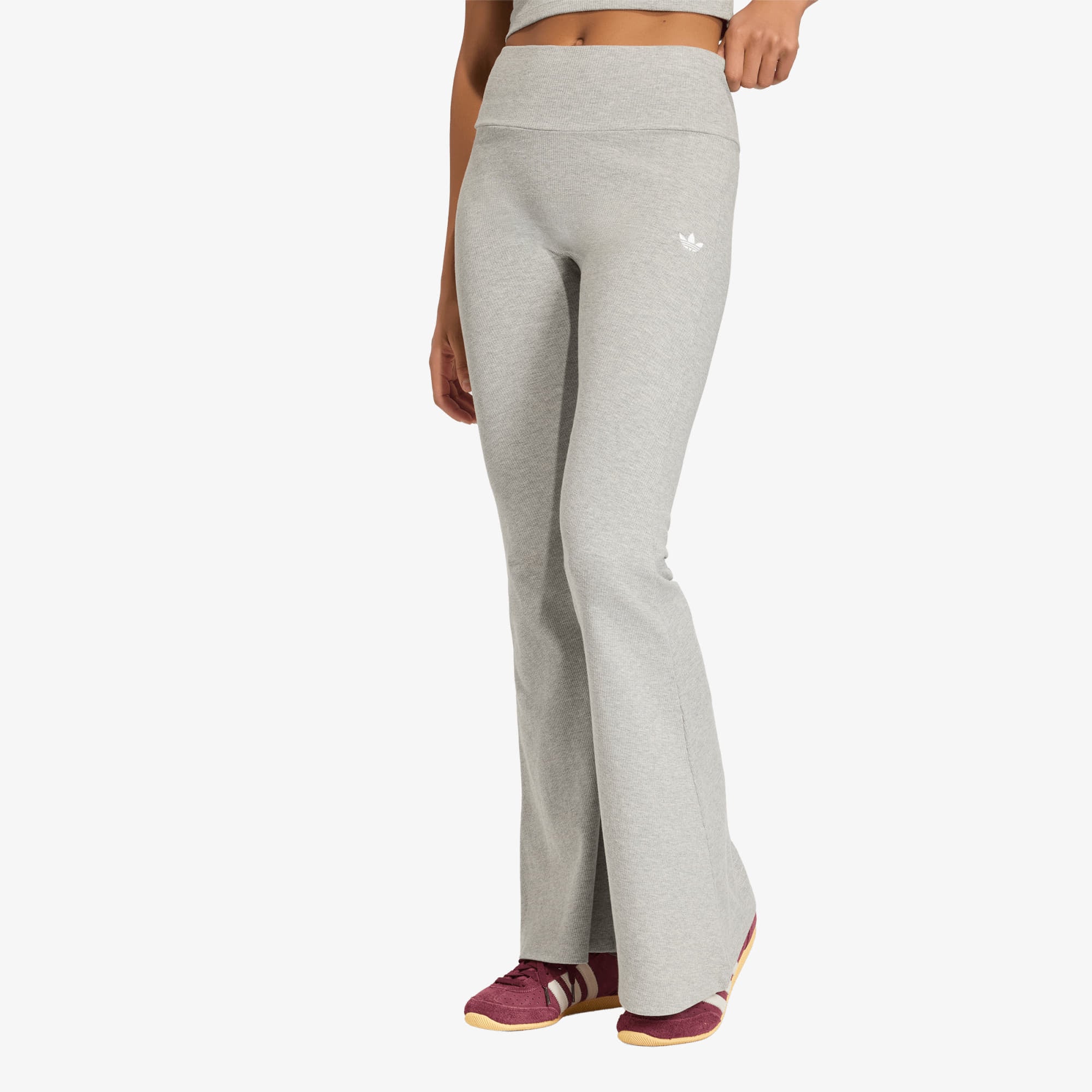 Легени adidas Essentials Rib Flared Leggings Tights Medium Grey Heather S