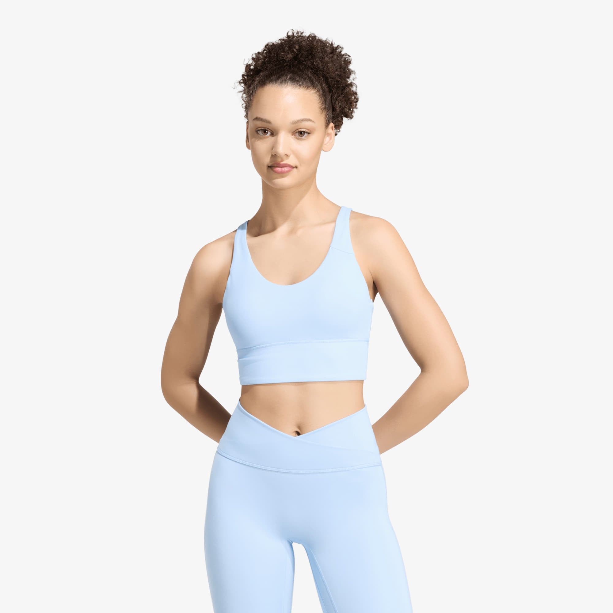 Bra adidas 3 Stripes Studio All Me Light Support Bra Glow Blue XL