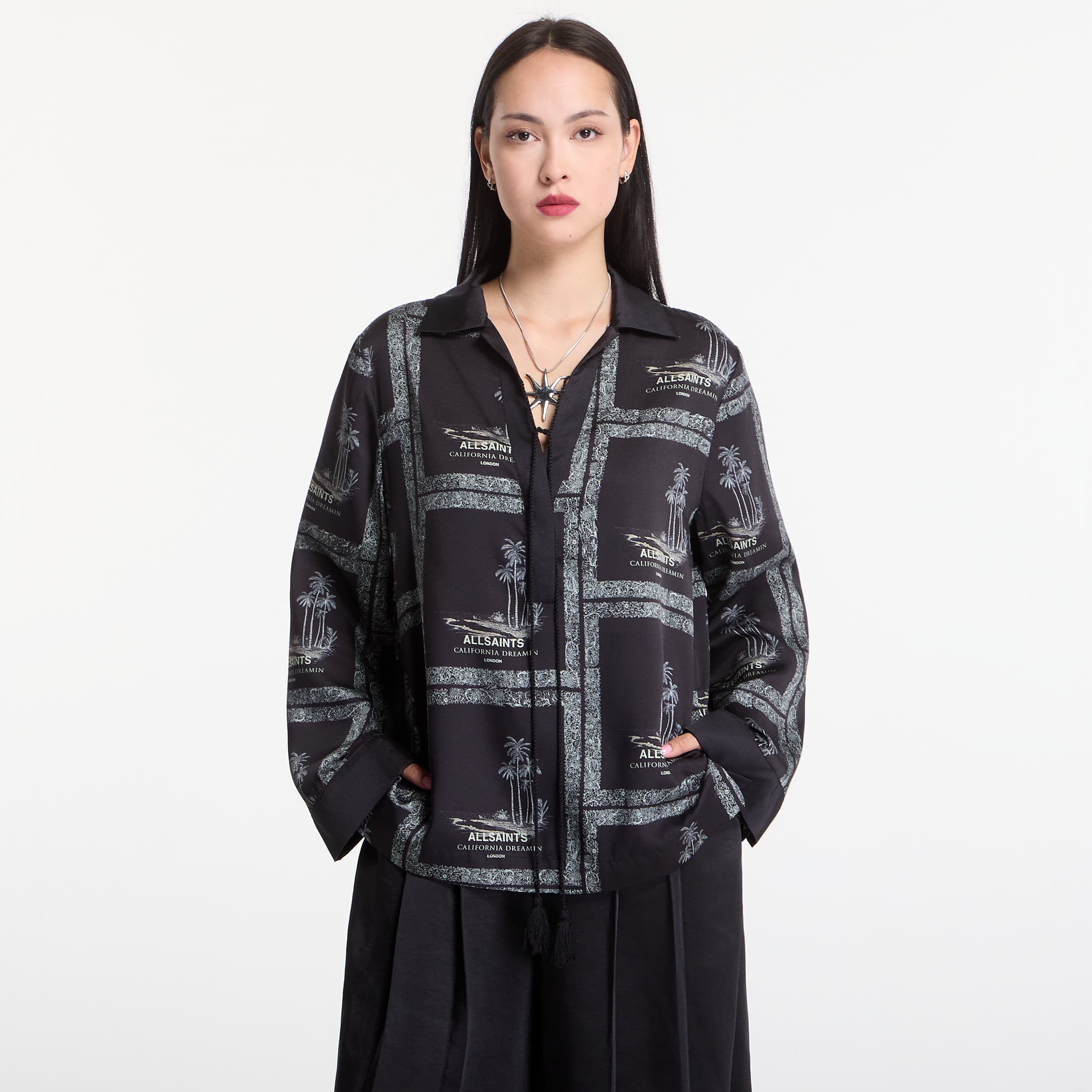 Shirt AllSaints Lettie Shirt Waimea Black 6