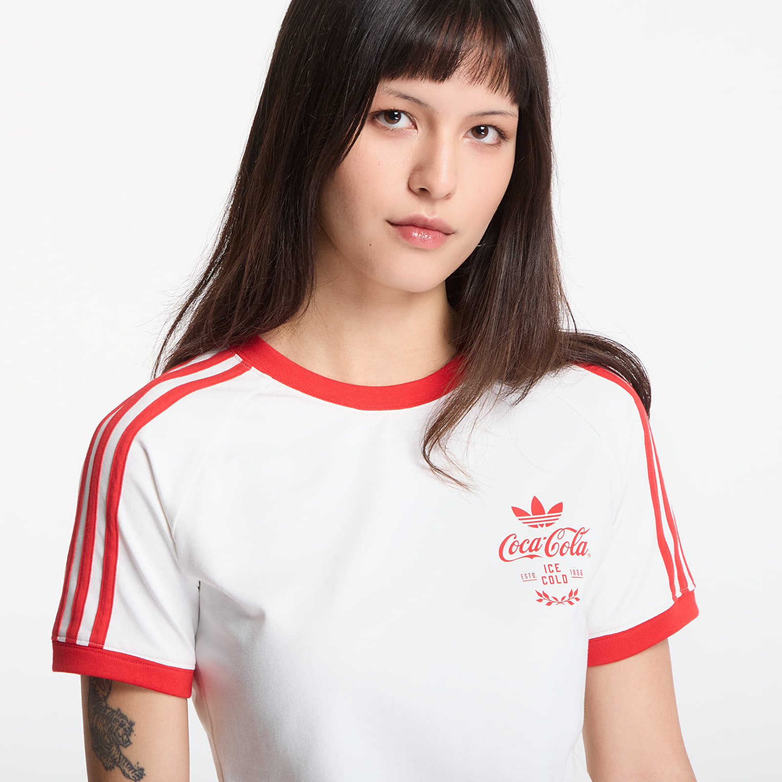 Дамски тениски adidas x Coca Cola 3 Stripes Tee Core White
