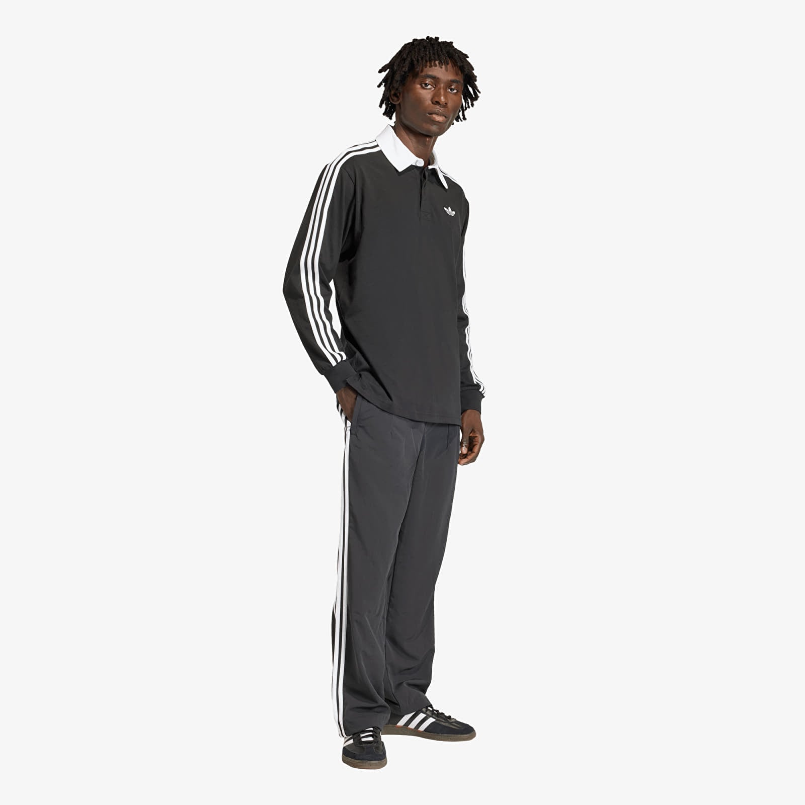 T-shirts homme adidas x Oasis 3-Stripes Rugby Longsleeve Polo Black