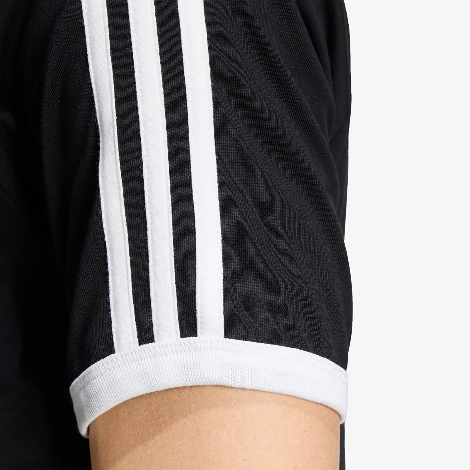 Moške majice  adidas 3-Stripes Slim Ringer T-Shirt Black