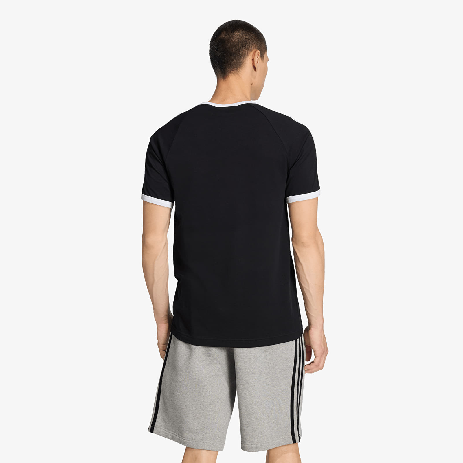Moške majice  adidas 3-Stripes Slim Ringer T-Shirt Black