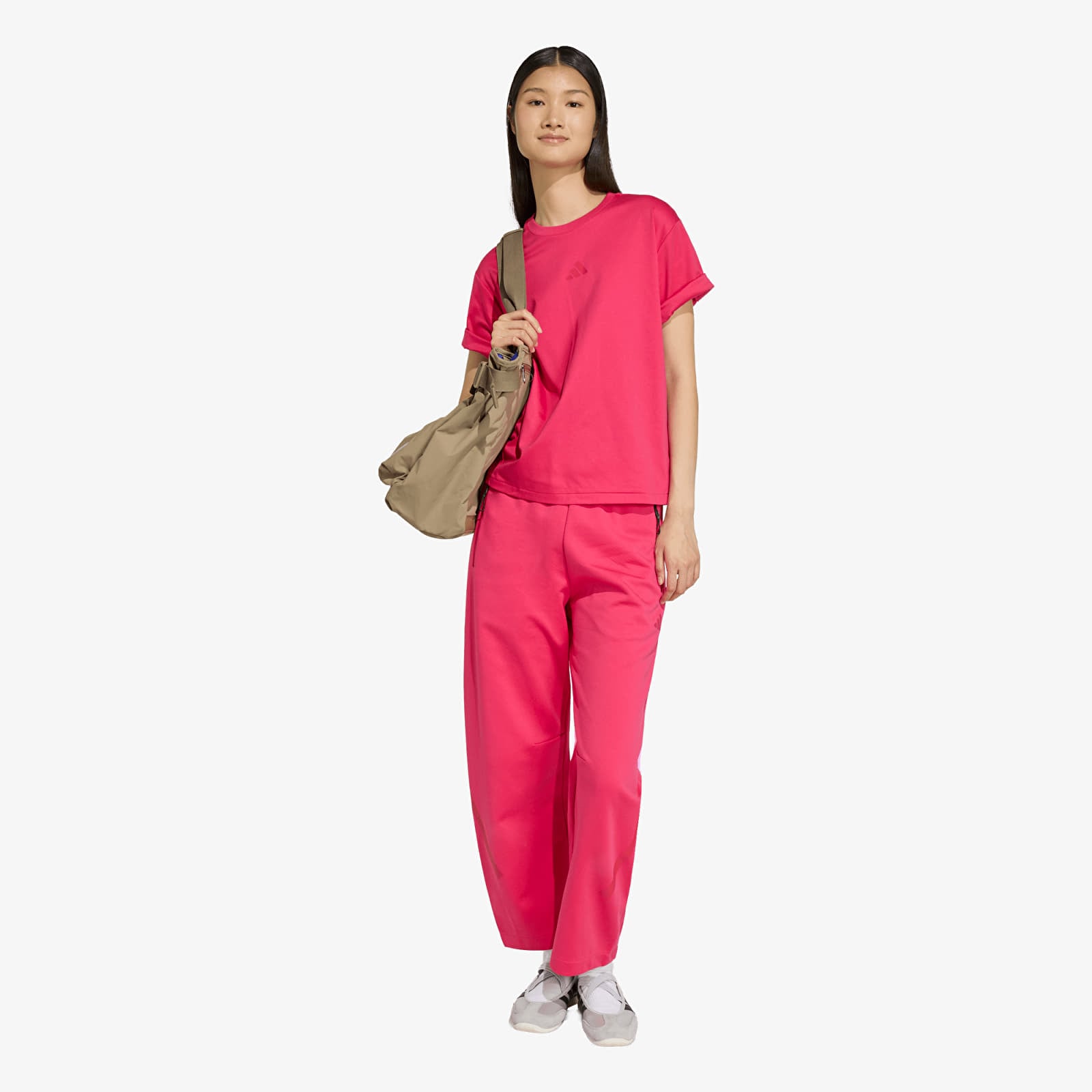 Naisten collegehousut adidas Z.N.E. Open Hem Pants Power Pink