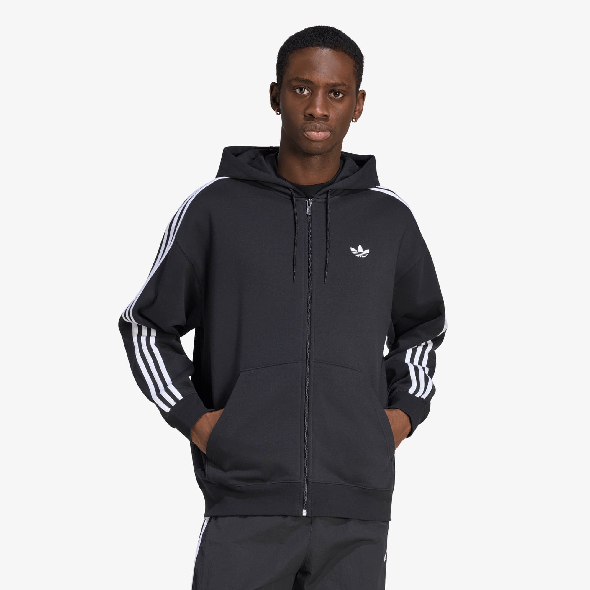 Φούτερ adidas Adicolor Oversize Full-Zip Hoodie Black XL