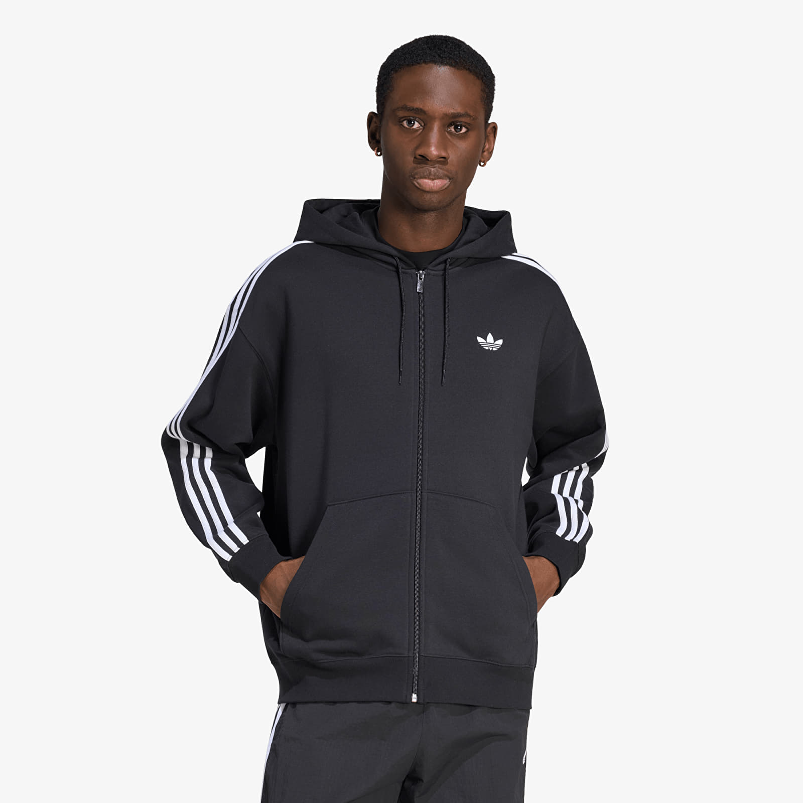 Мужские худи adidas Adicolor Oversize Full-Zip Hoodie Black