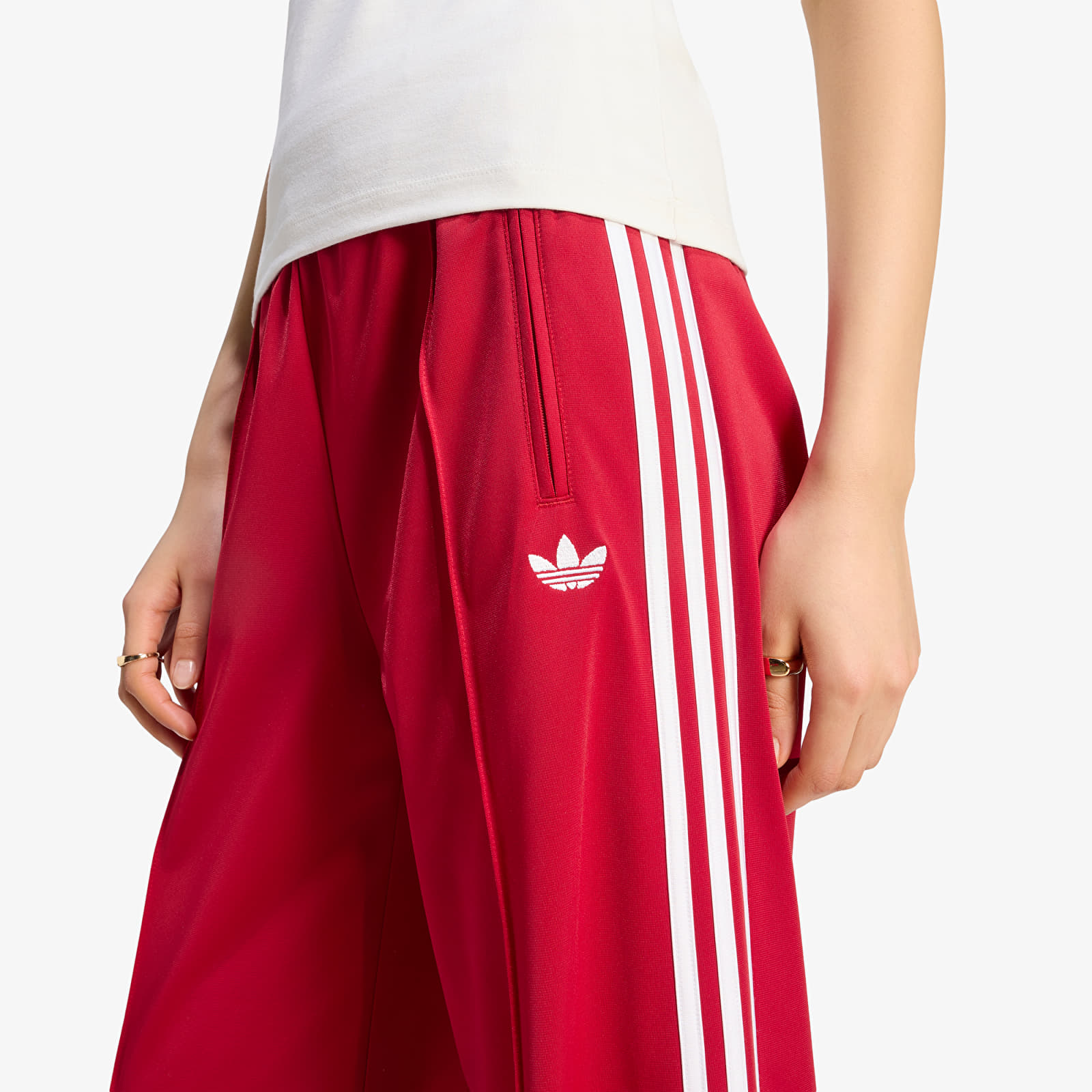 Women's Trousers adidas Firebird Loose Track Tracksuit Bottoms Team Victory Red/ White