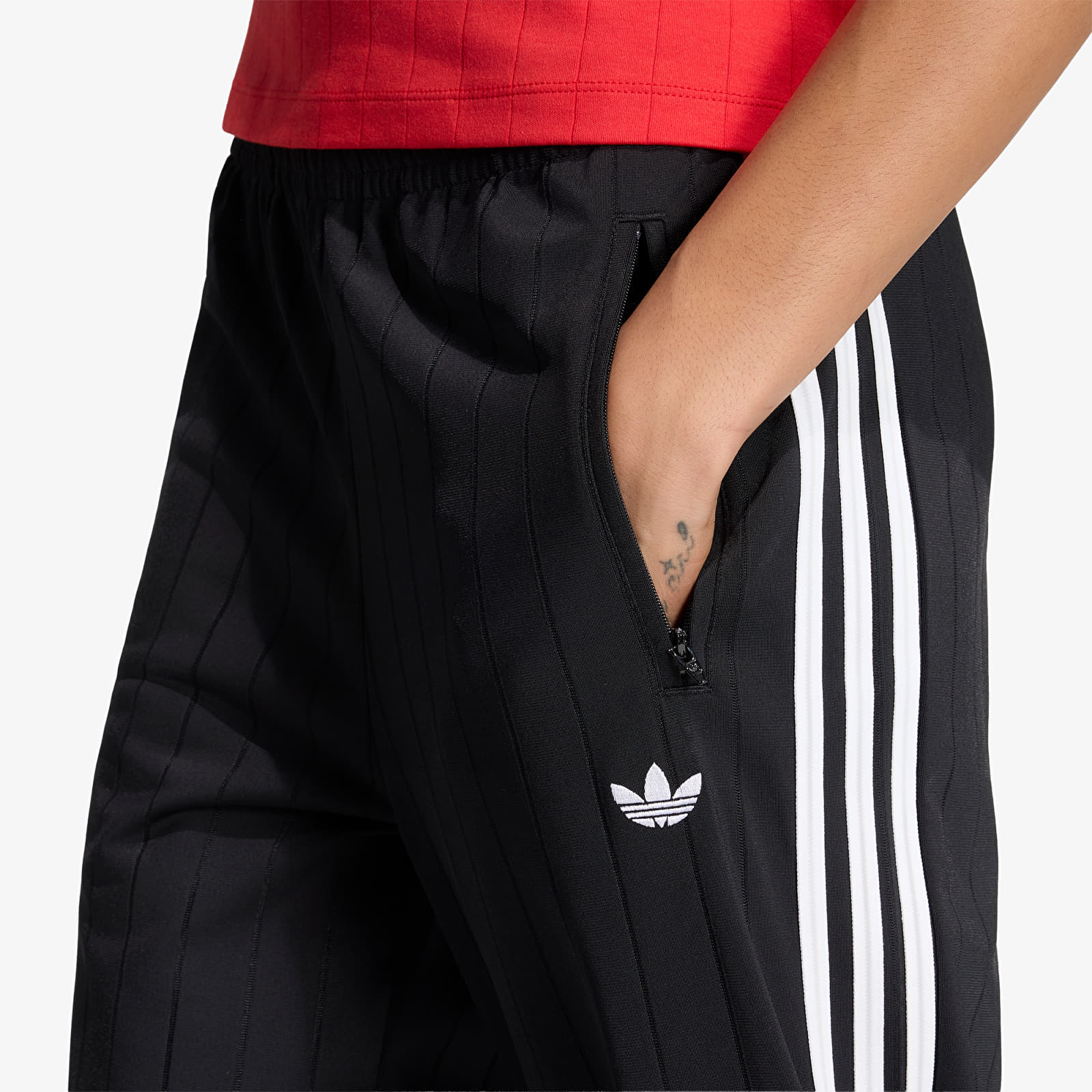 Women's Trousers adidas Pinstripe Firebird Loose Trackpant Black/ White/ Grey Two