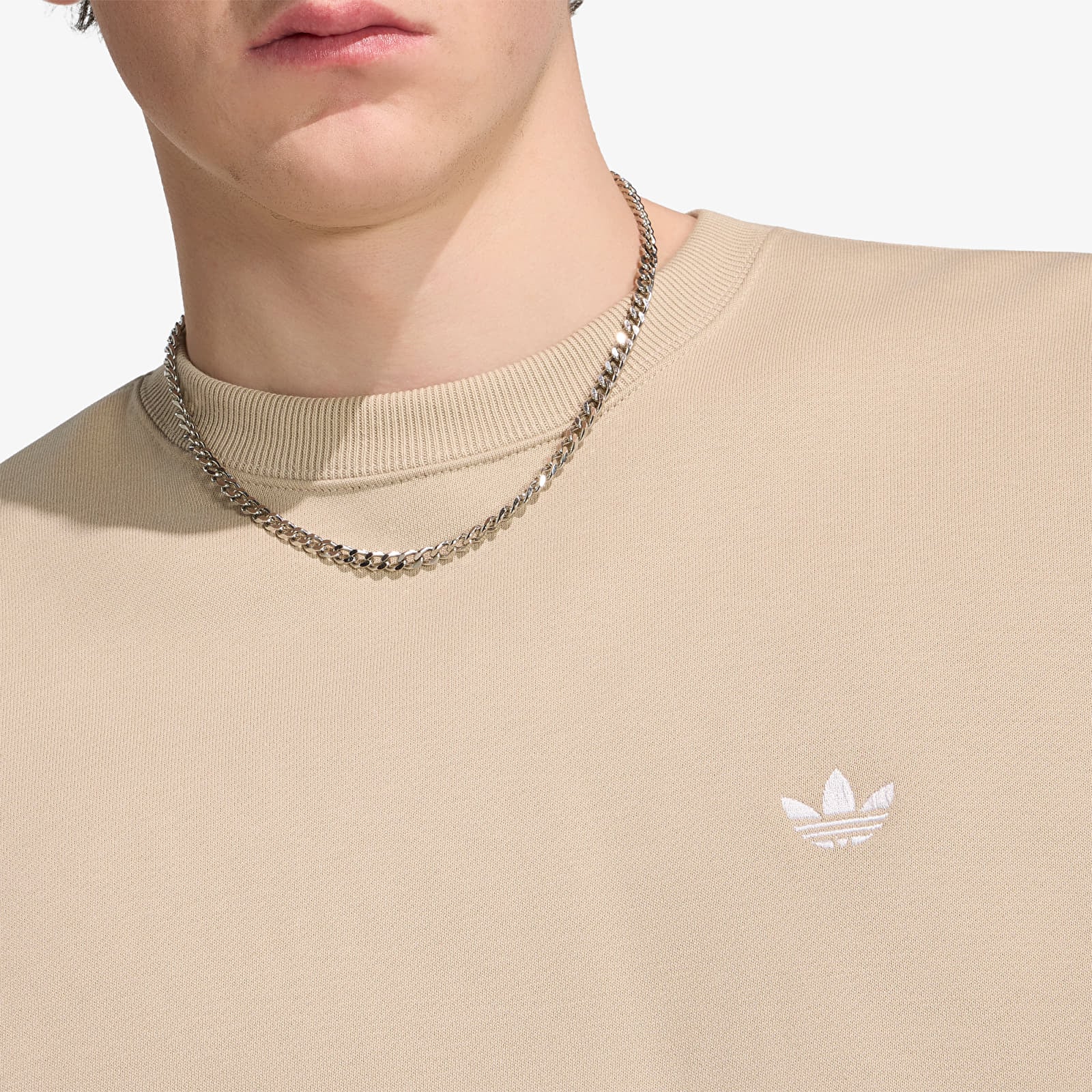 Herren-Sweatshirts adidas Trefoil Essentials Loose Crew Sweatshirt Khaki Three