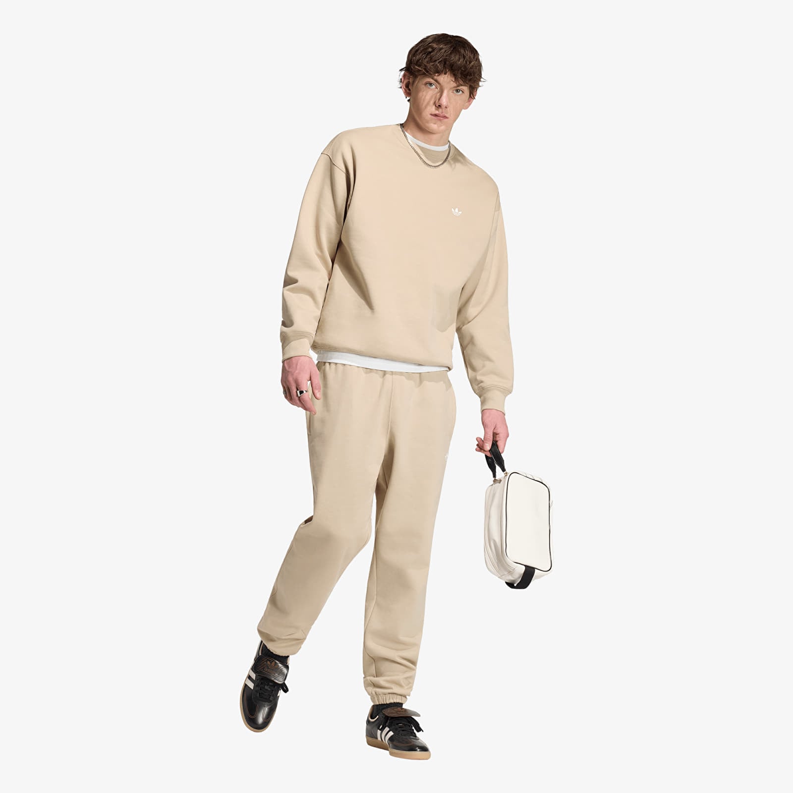 Herren-Sweatshirts adidas Trefoil Essentials Loose Crew Sweatshirt Khaki Three