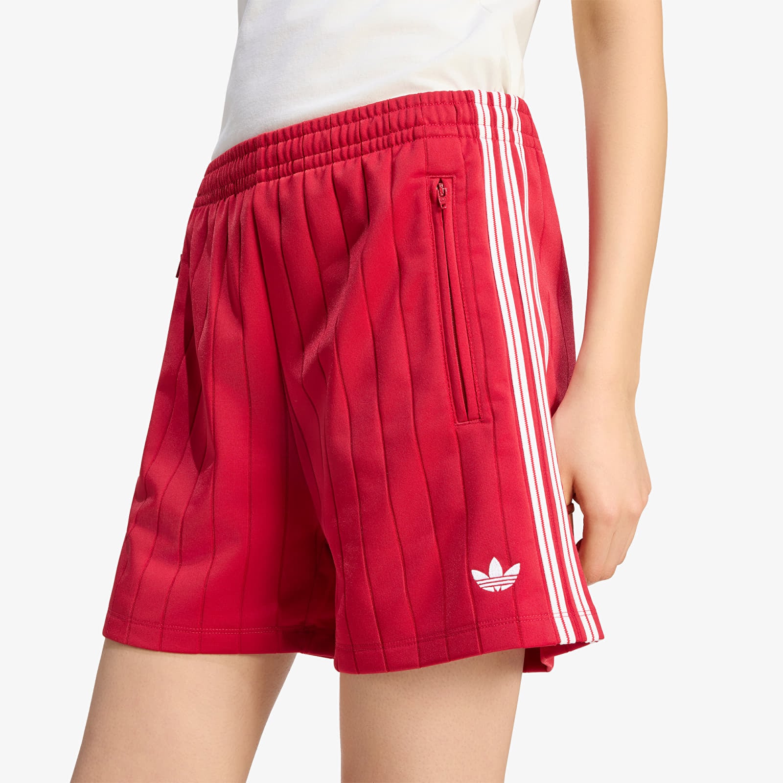 Šortai adidas Pinstripe Firebird Shorts Team Victory Red/ White/ Team Victory Red