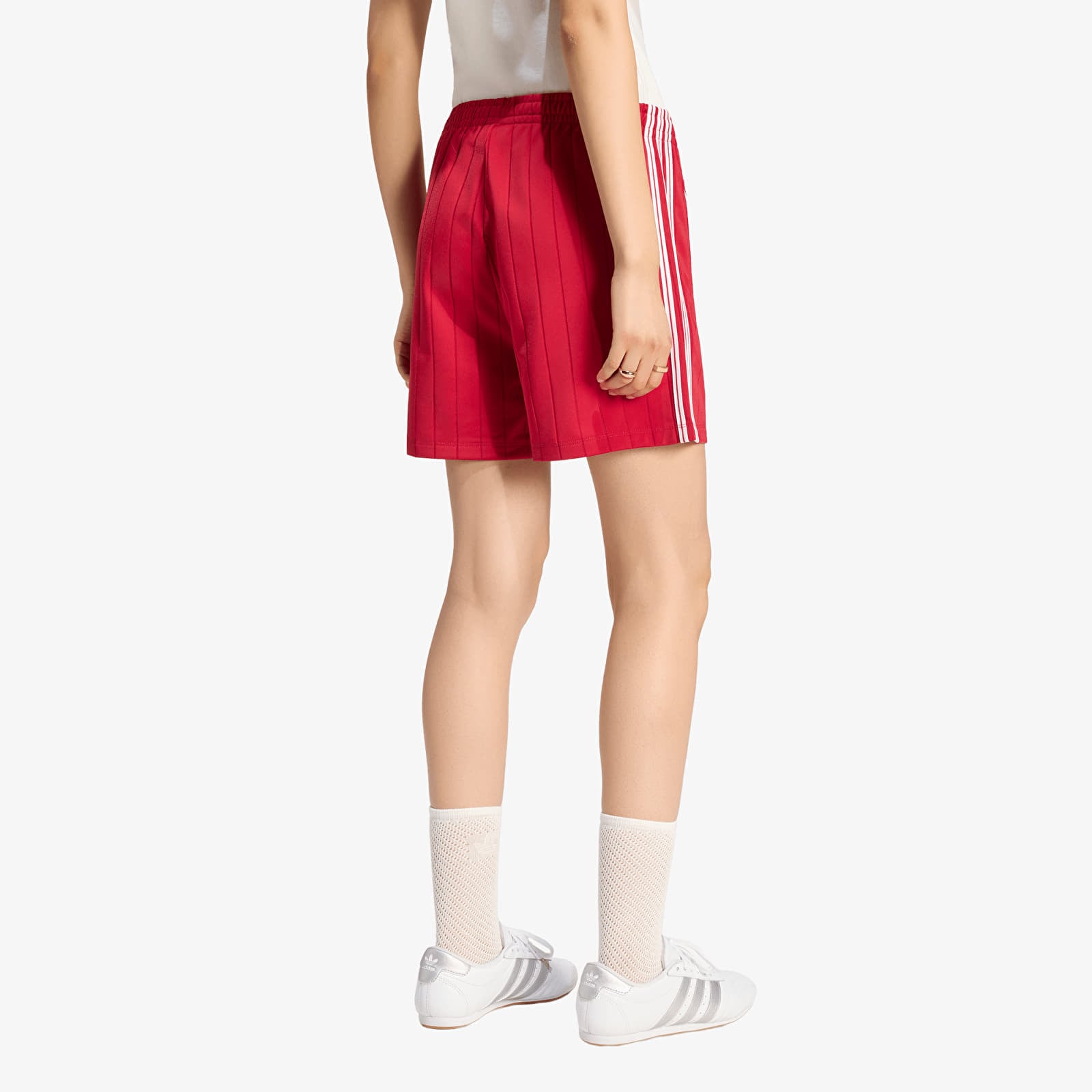 Šortai adidas Pinstripe Firebird Shorts Team Victory Red/ White/ Team Victory Red