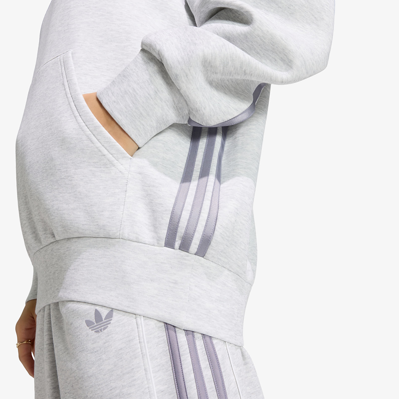 Dámske mikiny adidas Spacer Hoodie Light Grey Heather/ Reflective Silver/ Lgh Solid Grey