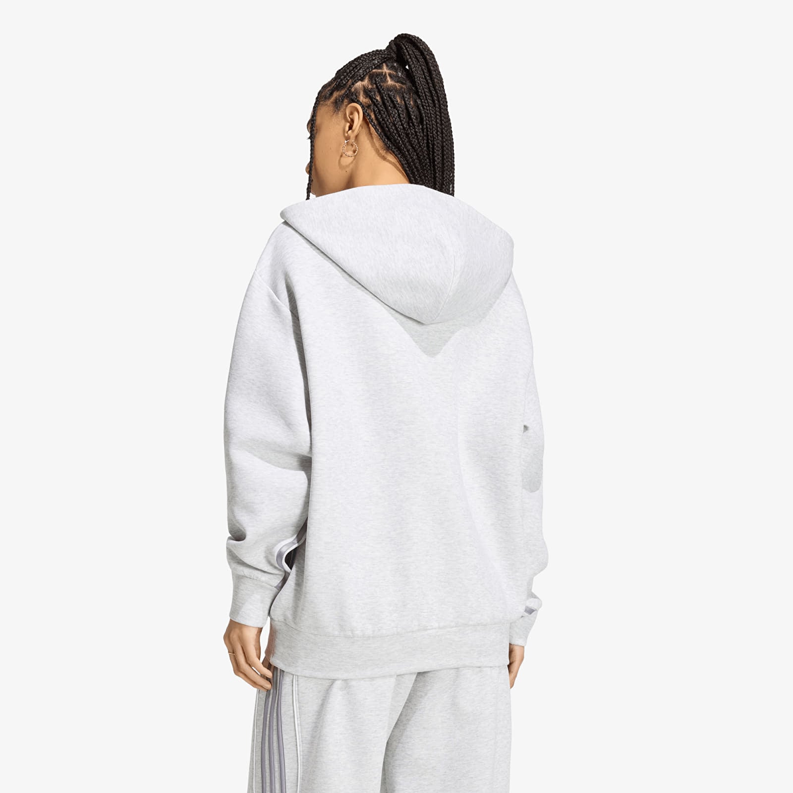 Dámske mikiny adidas Spacer Hoodie Light Grey Heather/ Reflective Silver/ Lgh Solid Grey
