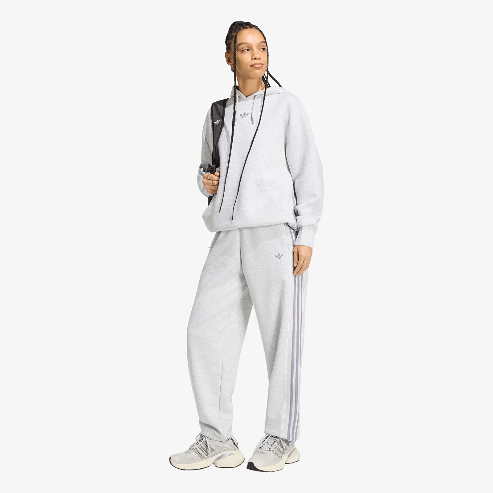 Dámske mikiny adidas Spacer Hoodie Light Grey Heather/ Reflective Silver/ Lgh Solid Grey