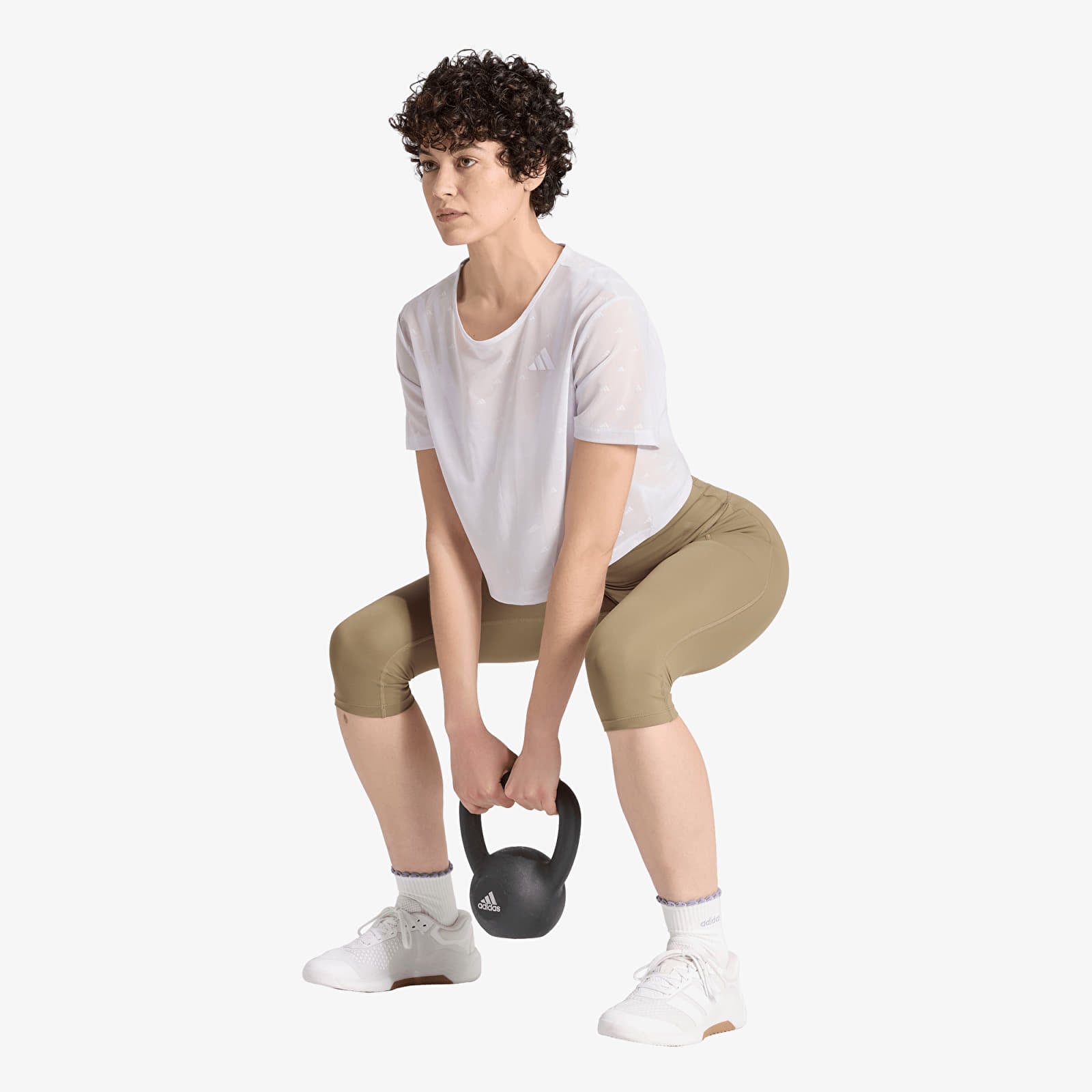 Γυναικεία μπλουζάκια adidas Strength Essentials Workout Boxy Mesh T-Shirt Frozen Purple