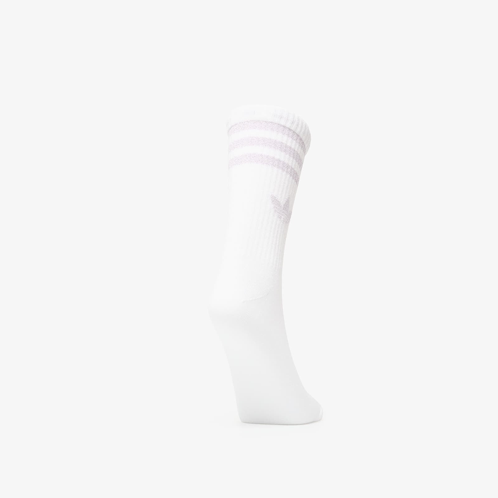 Socken für Männer adidas 3 Stripes Glitter Crew Socks 3-Pack White/ Ice Lavender