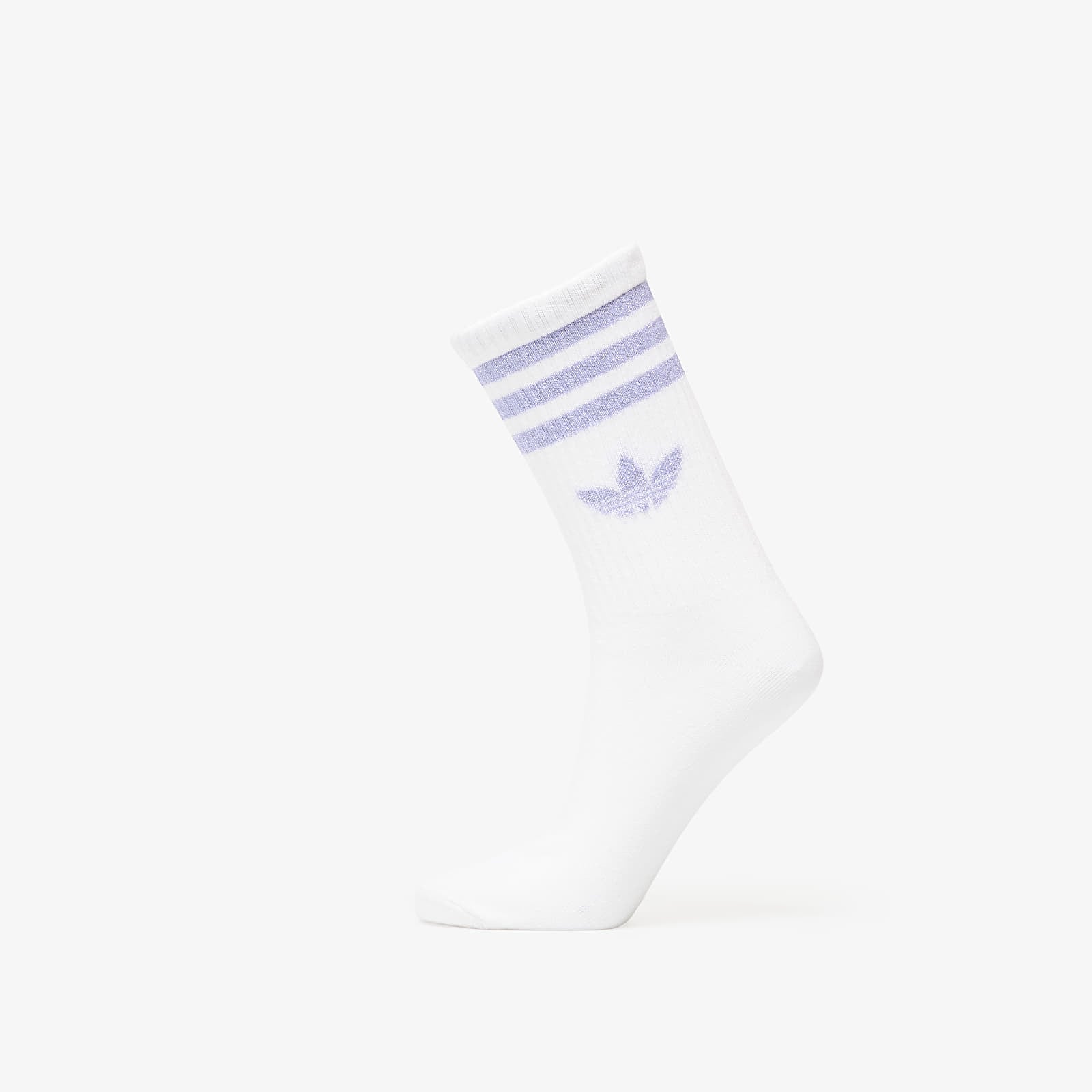 Socken für Männer adidas 3 Stripes Glitter Crew Socks 3-Pack White/ Ice Lavender