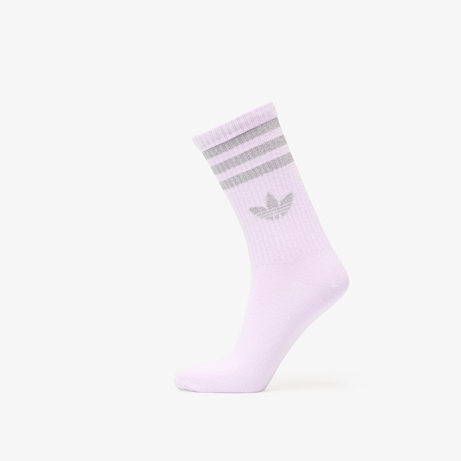 Socken für Männer adidas 3 Stripes Glitter Crew Socks 3-Pack White/ Ice Lavender
