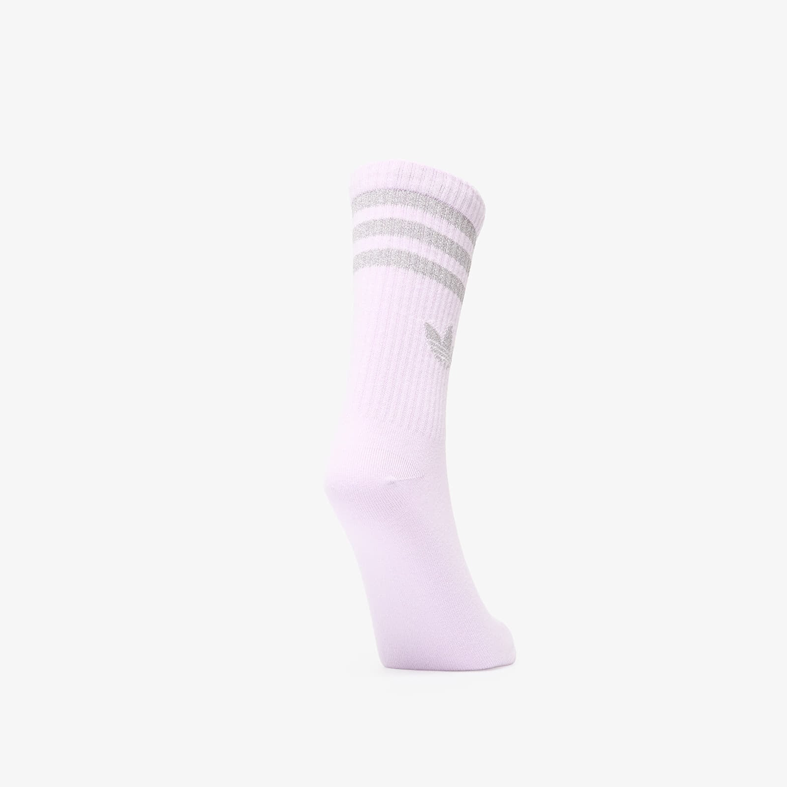 Socken für Männer adidas 3 Stripes Glitter Crew Socks 3-Pack White/ Ice Lavender