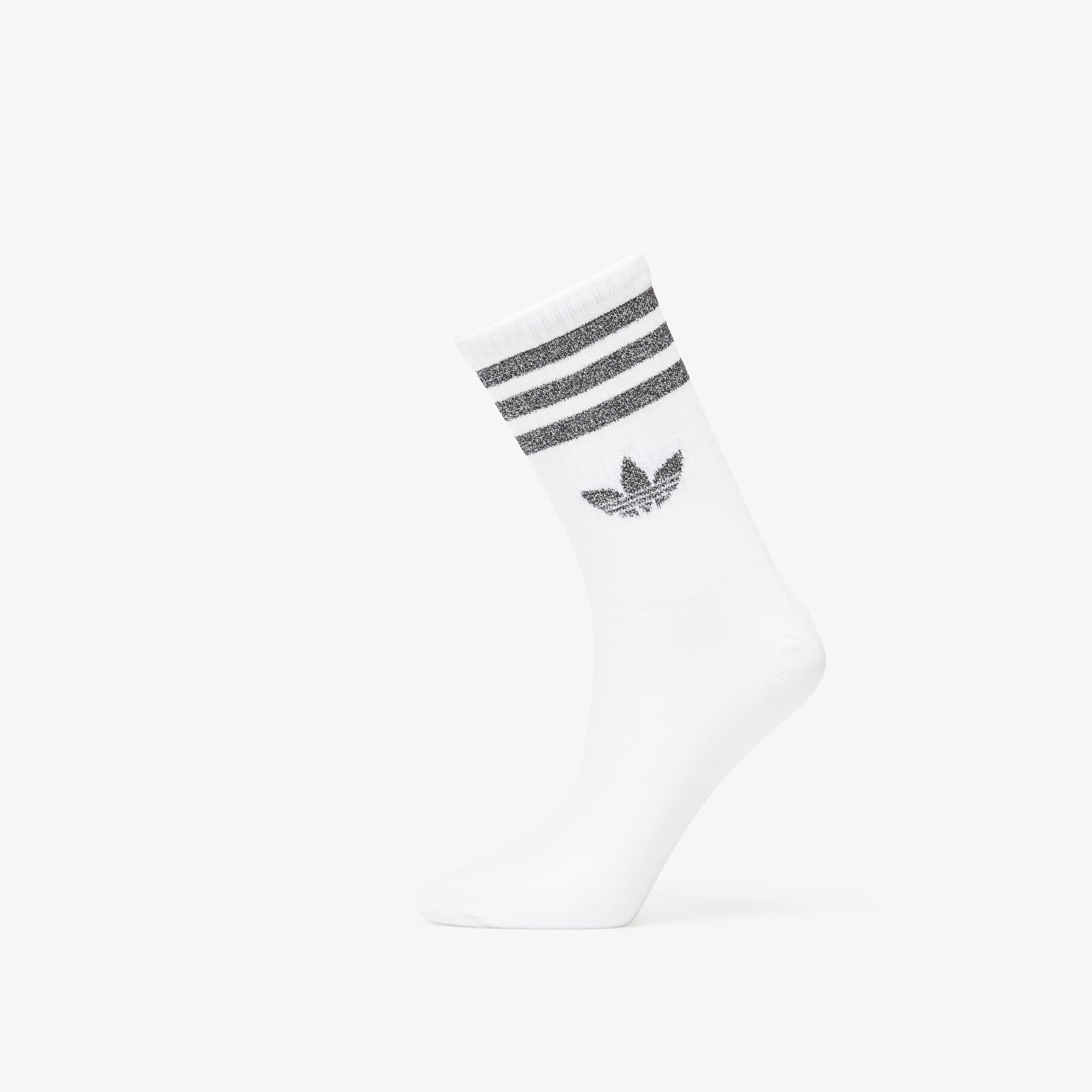 Ponožky adidas 3 Stripes Glitter Crew Socks 3-Pack White/ Silver Met./ Black