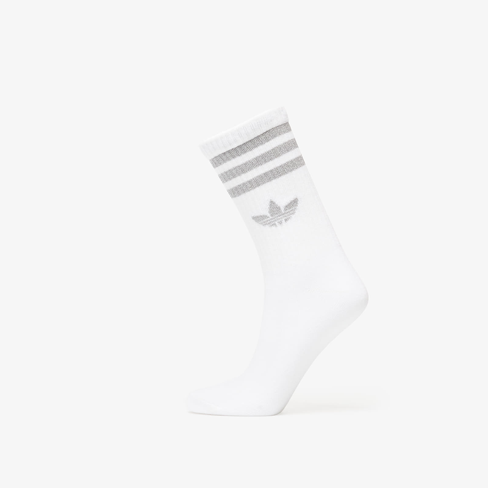 Ponožky adidas 3 Stripes Glitter Crew Socks 3-Pack White/ Silver Met./ Black