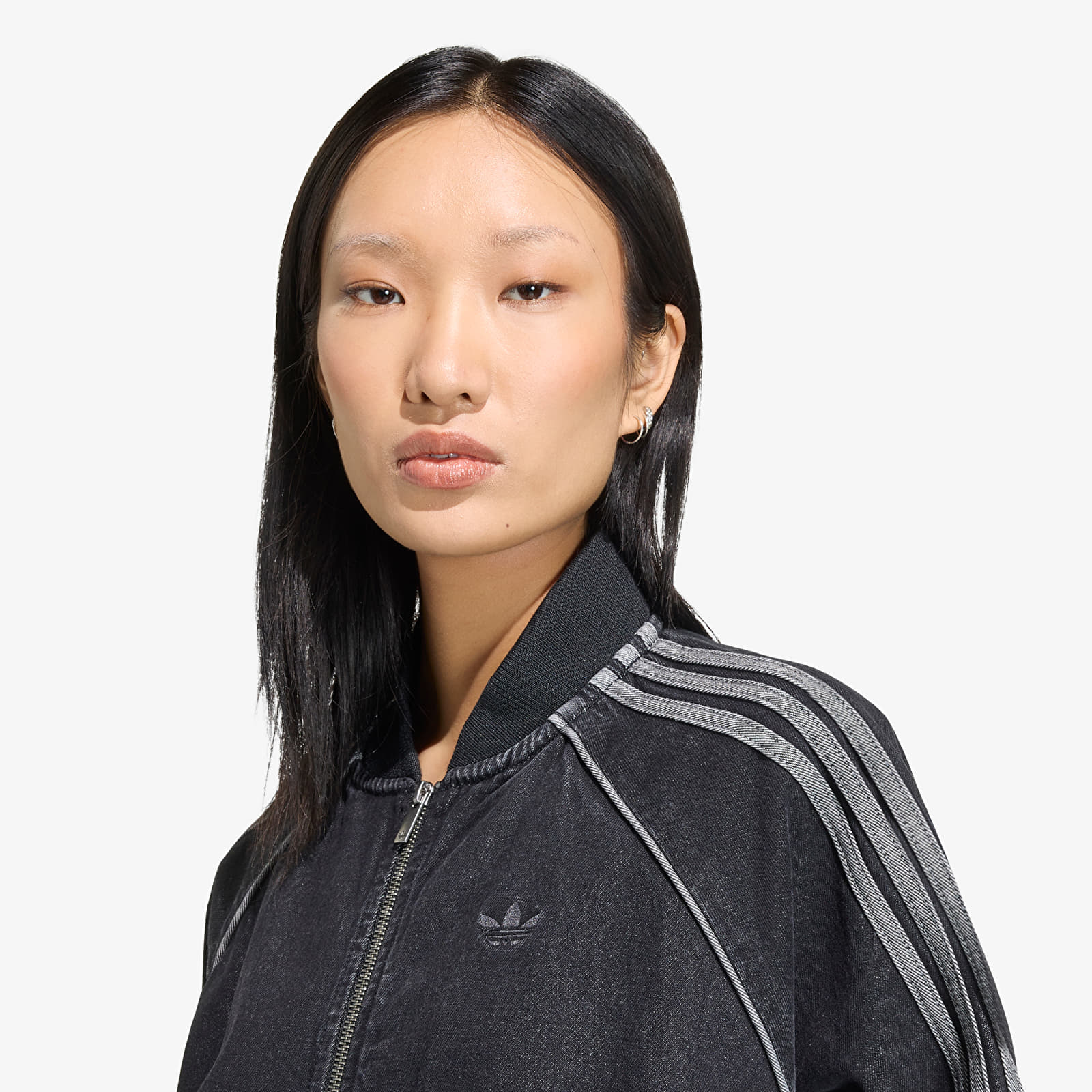 Дамски якета adidas SST Oversized Denim Tracktop True Black Denim