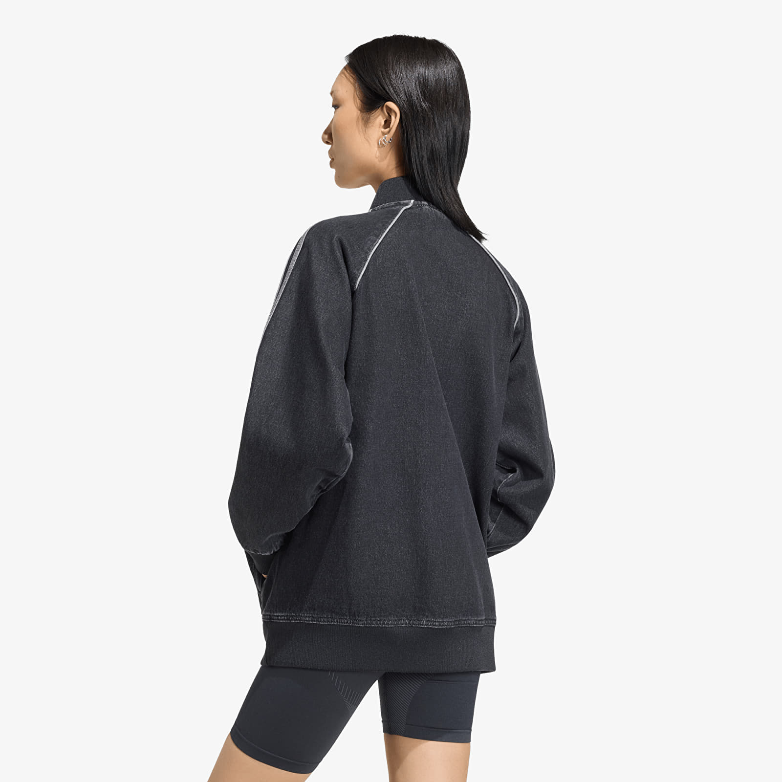 Дамски якета adidas SST Oversized Denim Tracktop True Black Denim