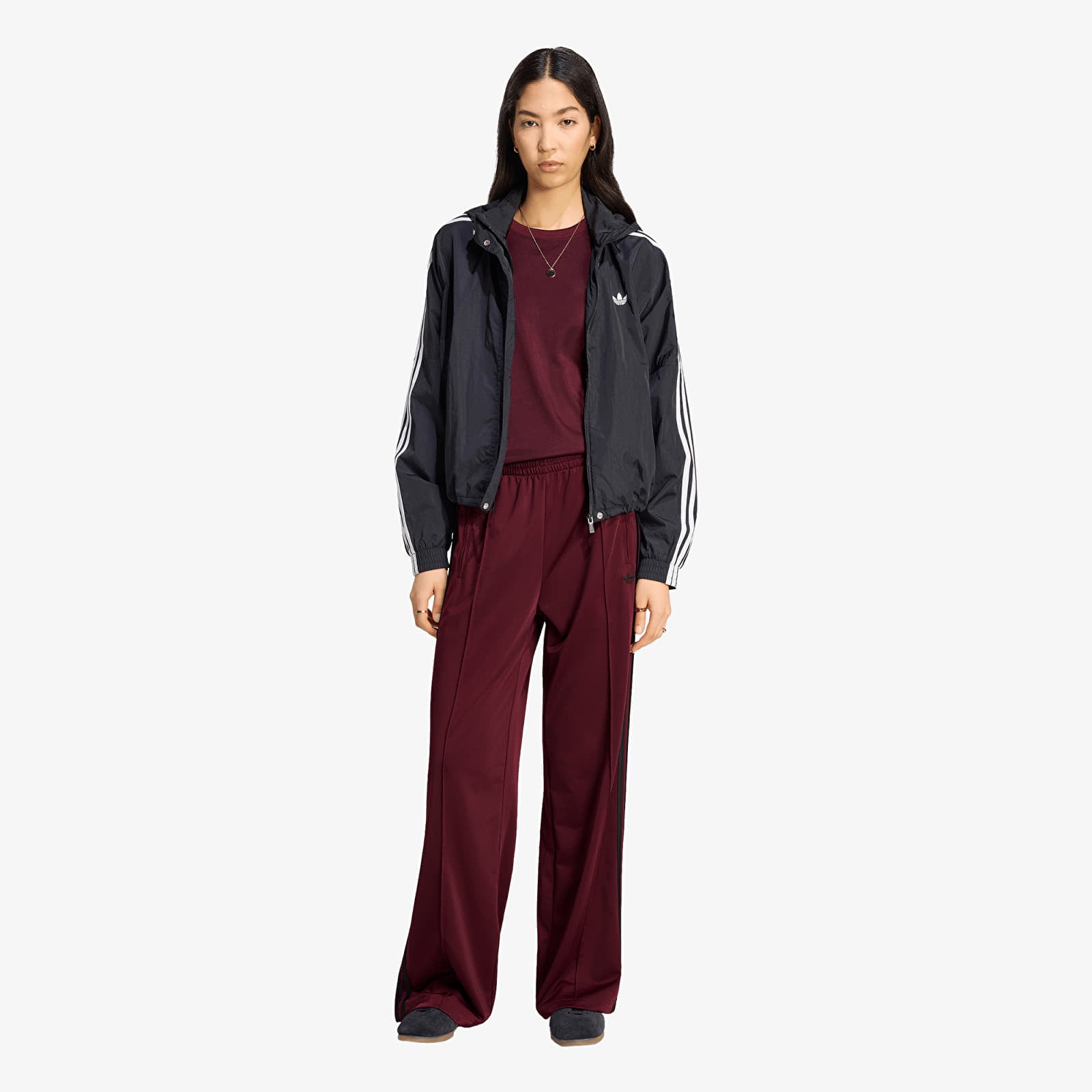 Дамски спортни панталони adidas Firebird Loose Tracksuit Pants Maroon/ Black