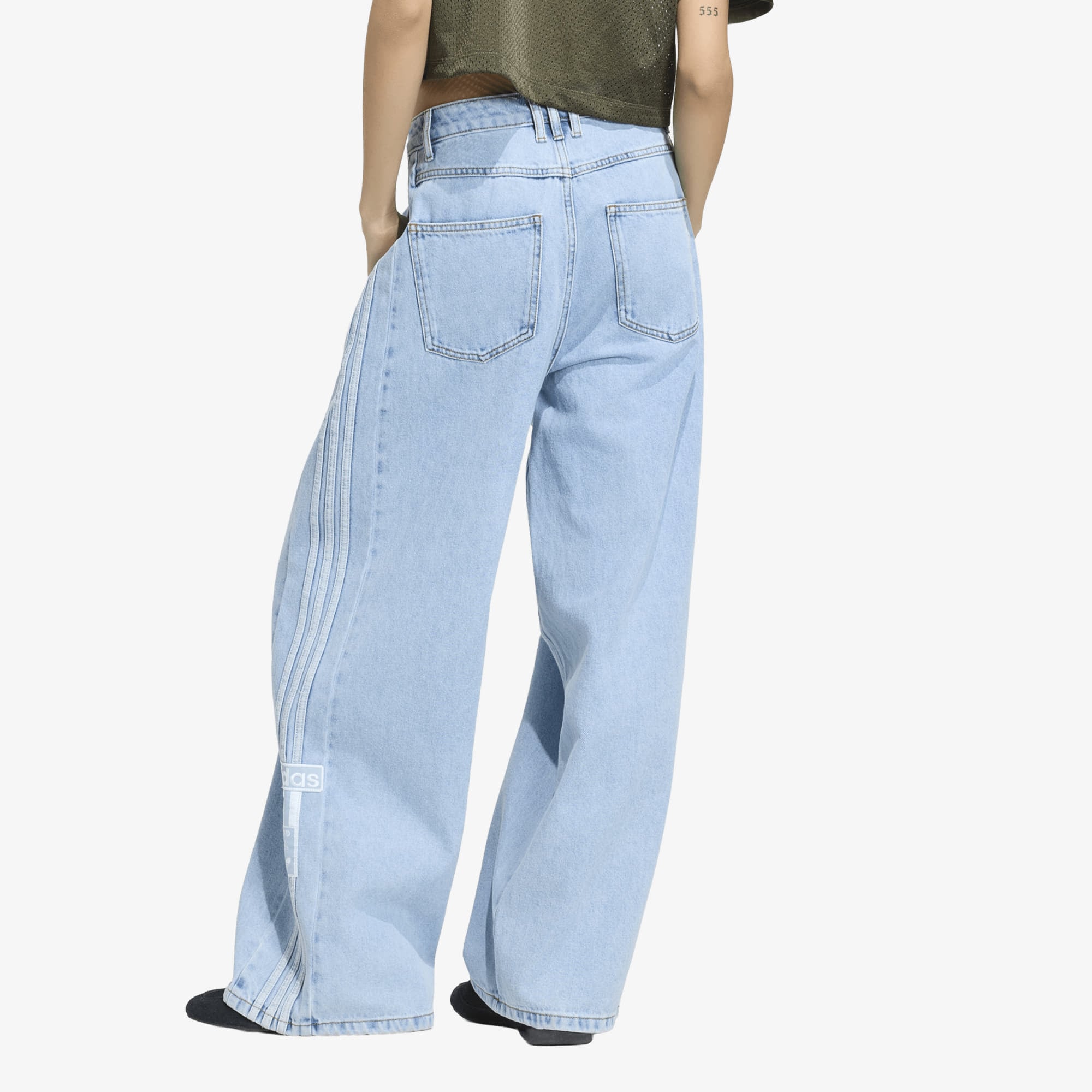 Παντελόνια adidas Adibreak Mid-Rise Wide-Leg Denim Pants Light Denim 26/30