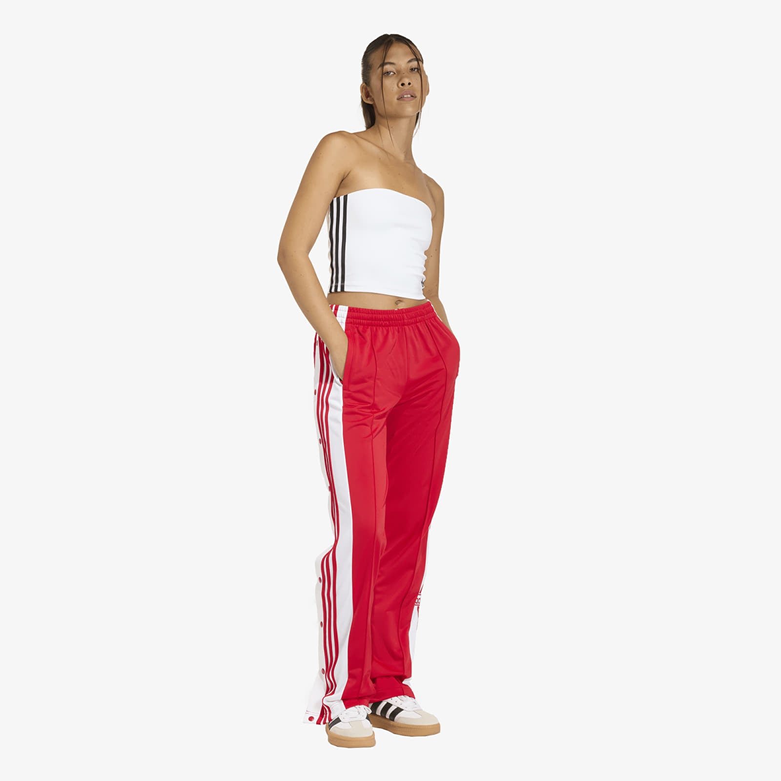Moteriški viršutiniai drabužiai adidas 3 Stripes Tube Top White/ Black