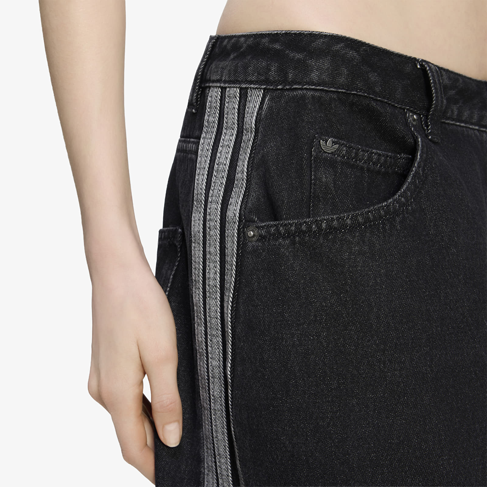 Women's jeans adidas High Rise Barrel Leg Denim Pant True Black Denim