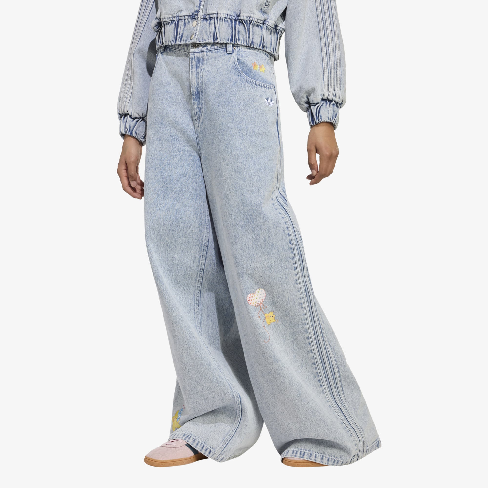 Дънки adidas x Care Bears Care Bear High Rise Wide Leg Denim Pant Clear Sky 28/30