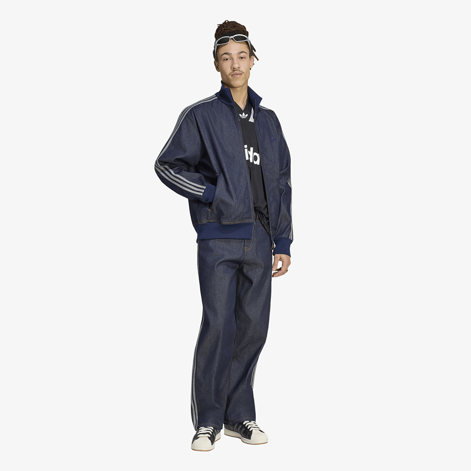 Giacche da uomo adidas Firebird Adicolor Raw Denim Track Top Jacket Indigo Denim