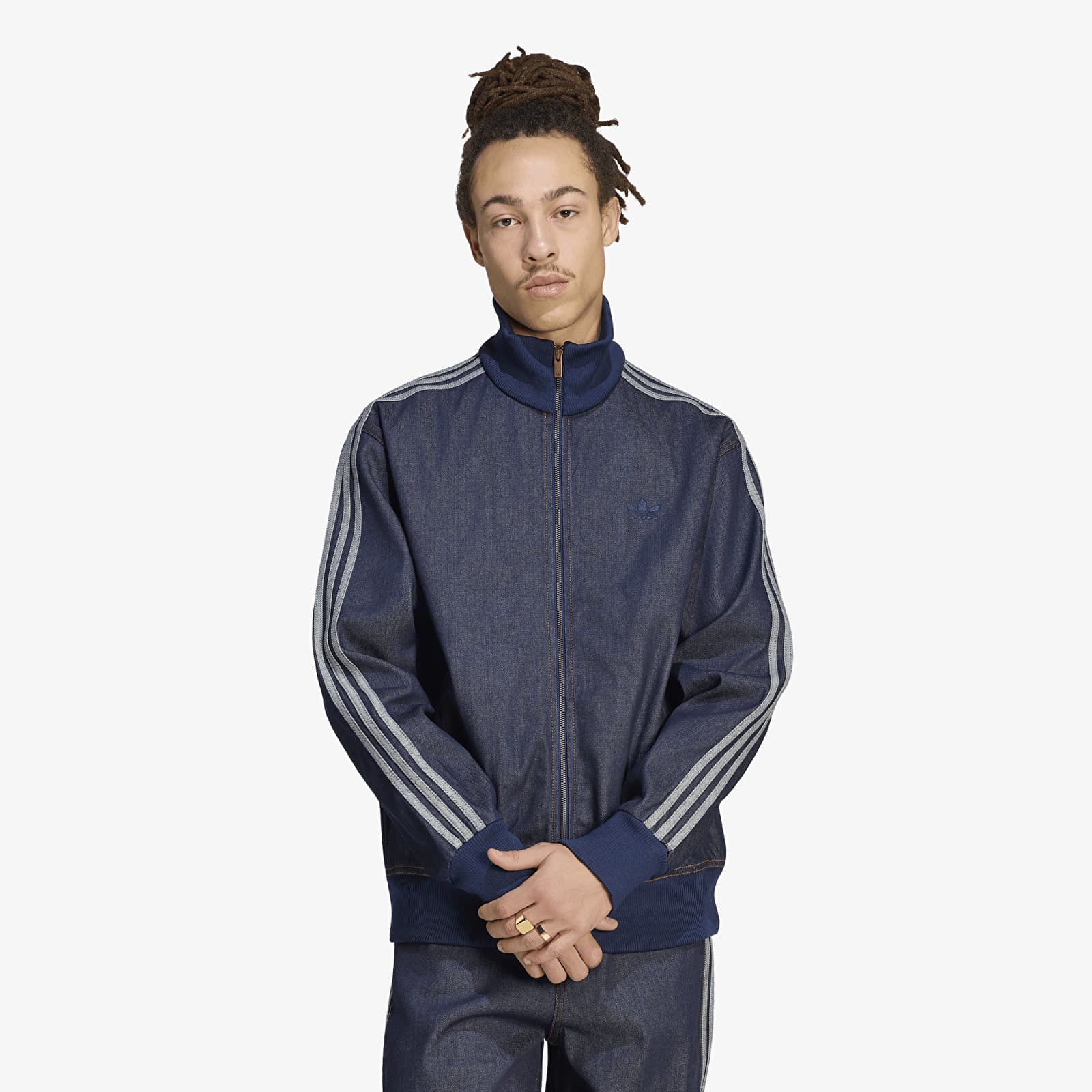 Giacche da uomo adidas Firebird Adicolor Raw Denim Track Top Jacket Indigo Denim