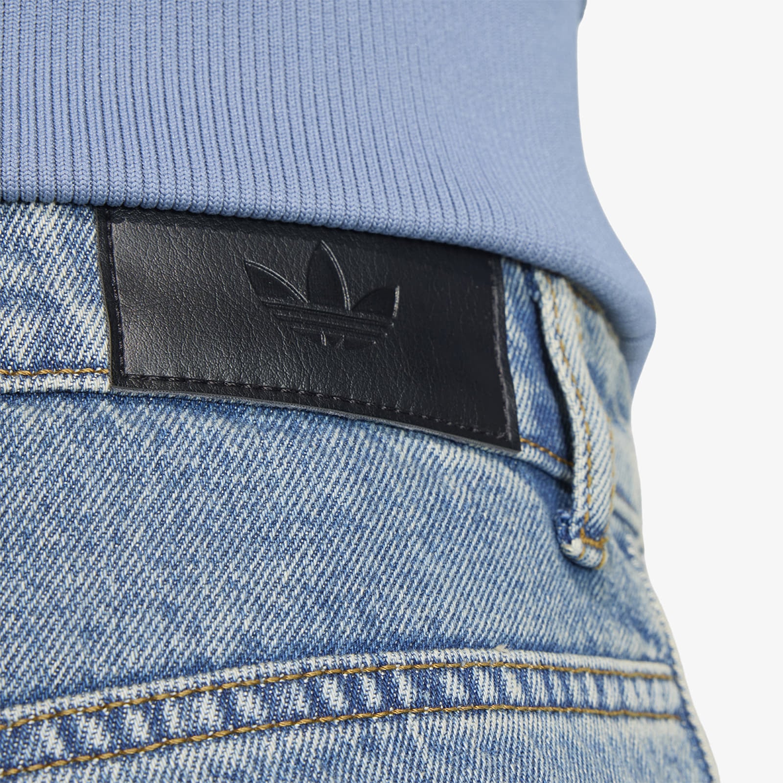 Men's shorts adidas Firebird Adicolor Denim Jorts Mid-rise Straight Leg Worn Blue Denim