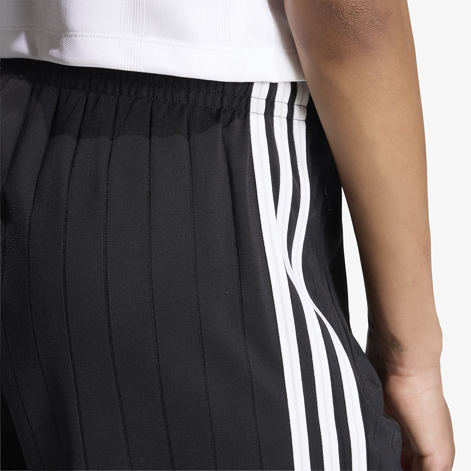 Women's Shorts adidas Pinstripe Firebird Shorts Black/ White/ Grey Two