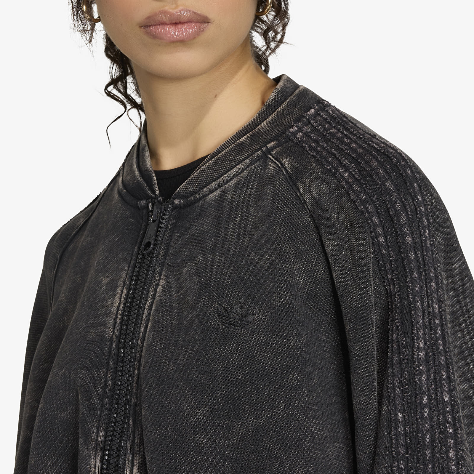 Sweats à capuche femme adidas SST Double Layered Cropped Track Top Black