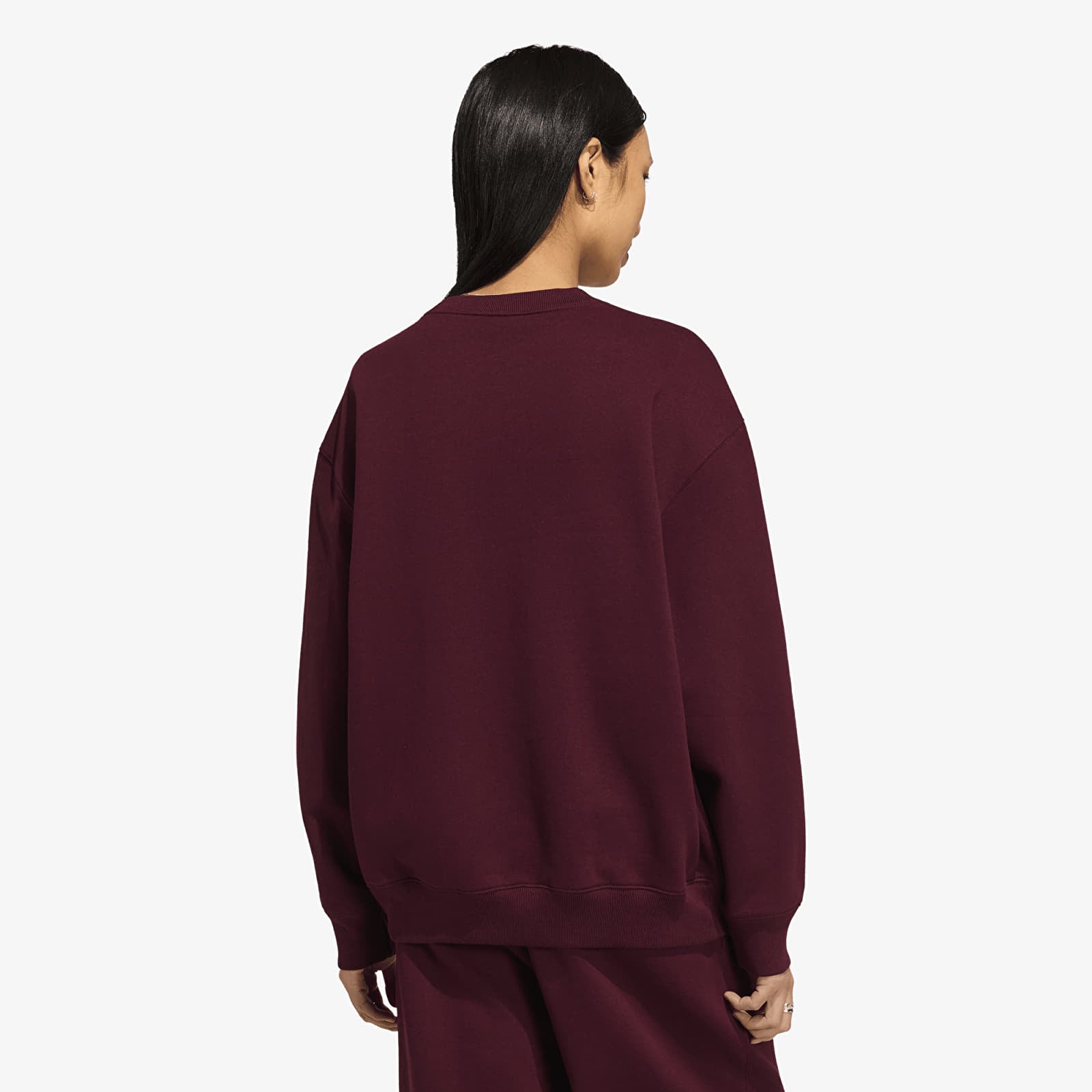 Hoodies voor dames adidas Essentials Crew Long Fleece Os Sweatshirt Maroon