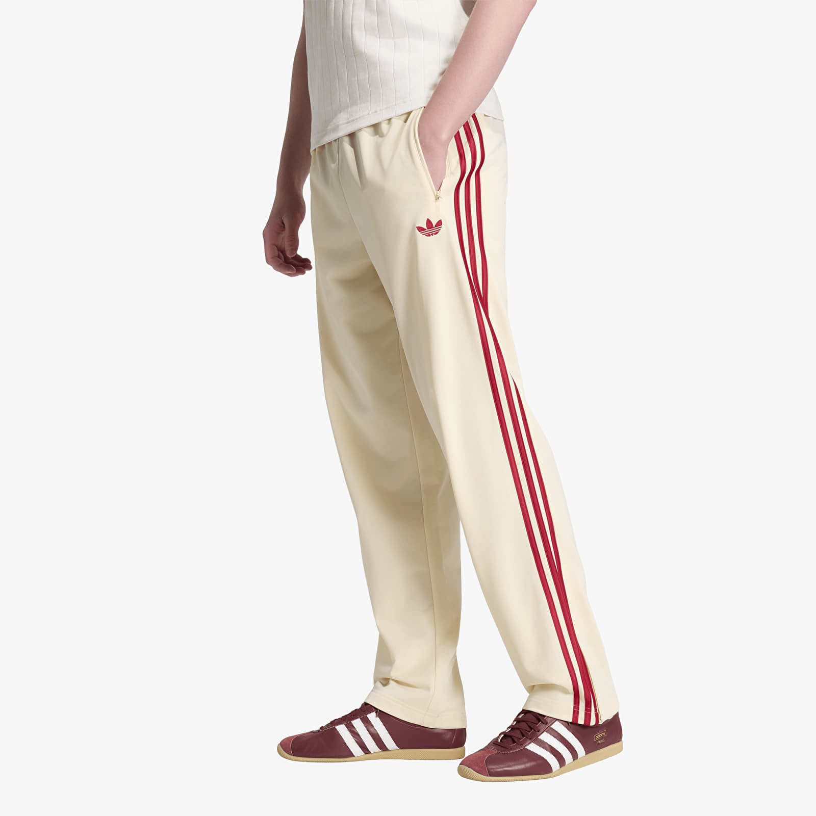 Broeken voor heren adidas Firebird Track Pants Warm Vanilla/ Team Victory Red