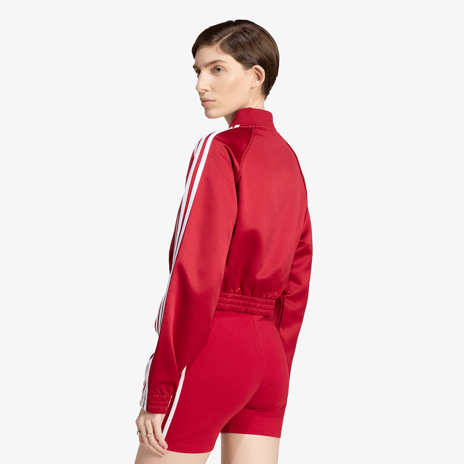 Vestes pour femmes adidas Satin Sst Jacket Team Victory Red/ White