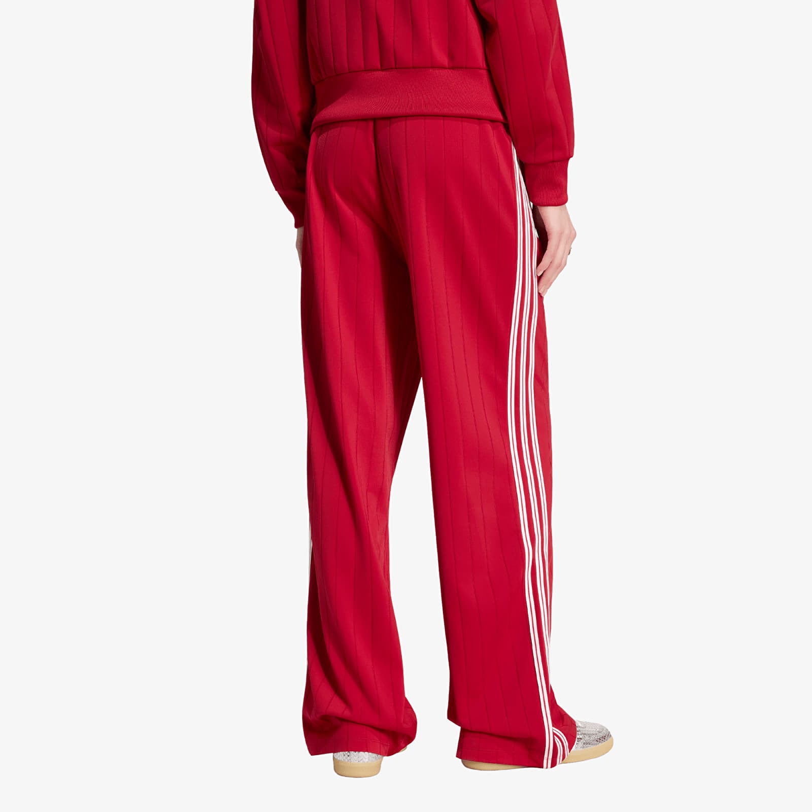 Жіночі штани adidas Pinstripe Firebird Loose Trackpant Team Victory Red/ White/ Team Victory Red