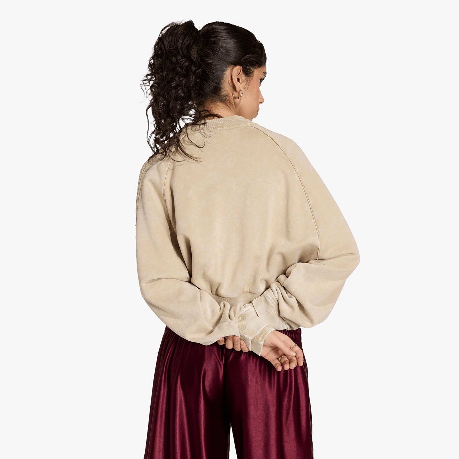 Ženske dukserice adidas Sst Double Layered Cropped Track Top Khaki Three