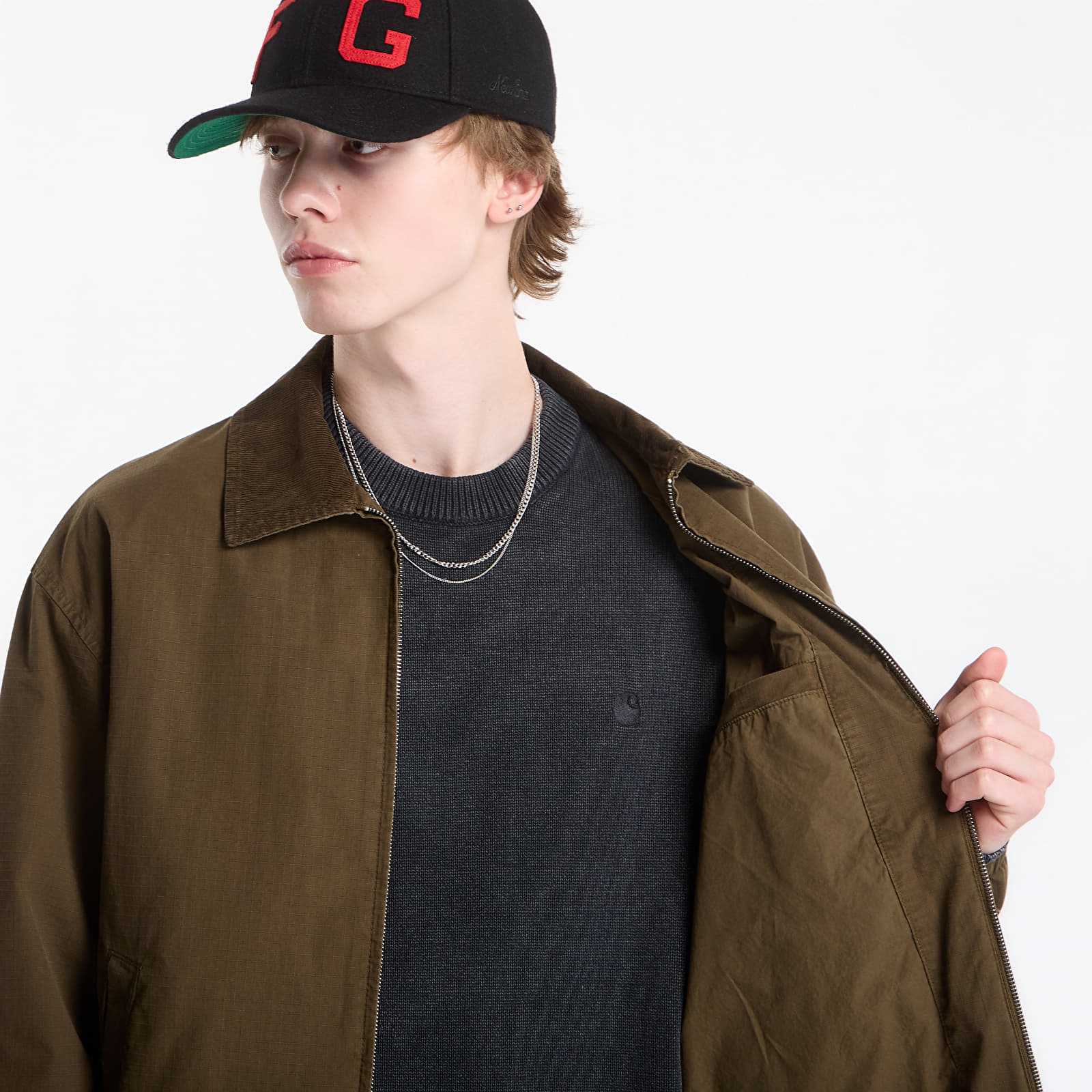 Men's jackets Carhartt WIP Madison Ripstop Jacket UNISEX Dark Beech/ Black Garment Dyed