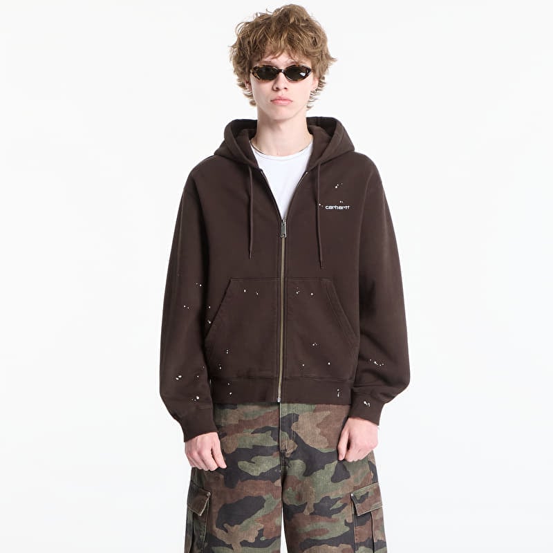Mikina Carhartt WIP Hooded Painter Jacket UNISEX Tobacco Destroy Wash, Splatter