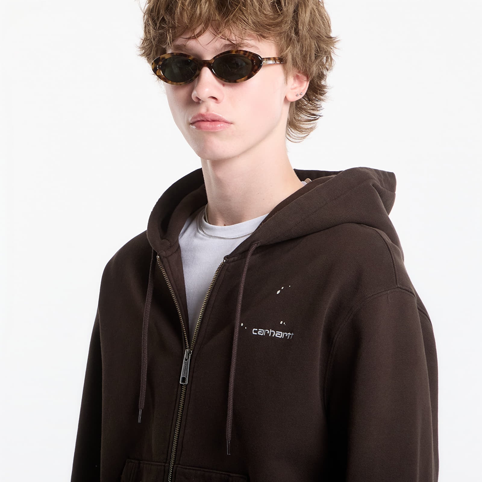 Мужские худи Carhartt WIP Hooded Painter Jacket UNISEX Tobacco Destroy Wash, Splatter