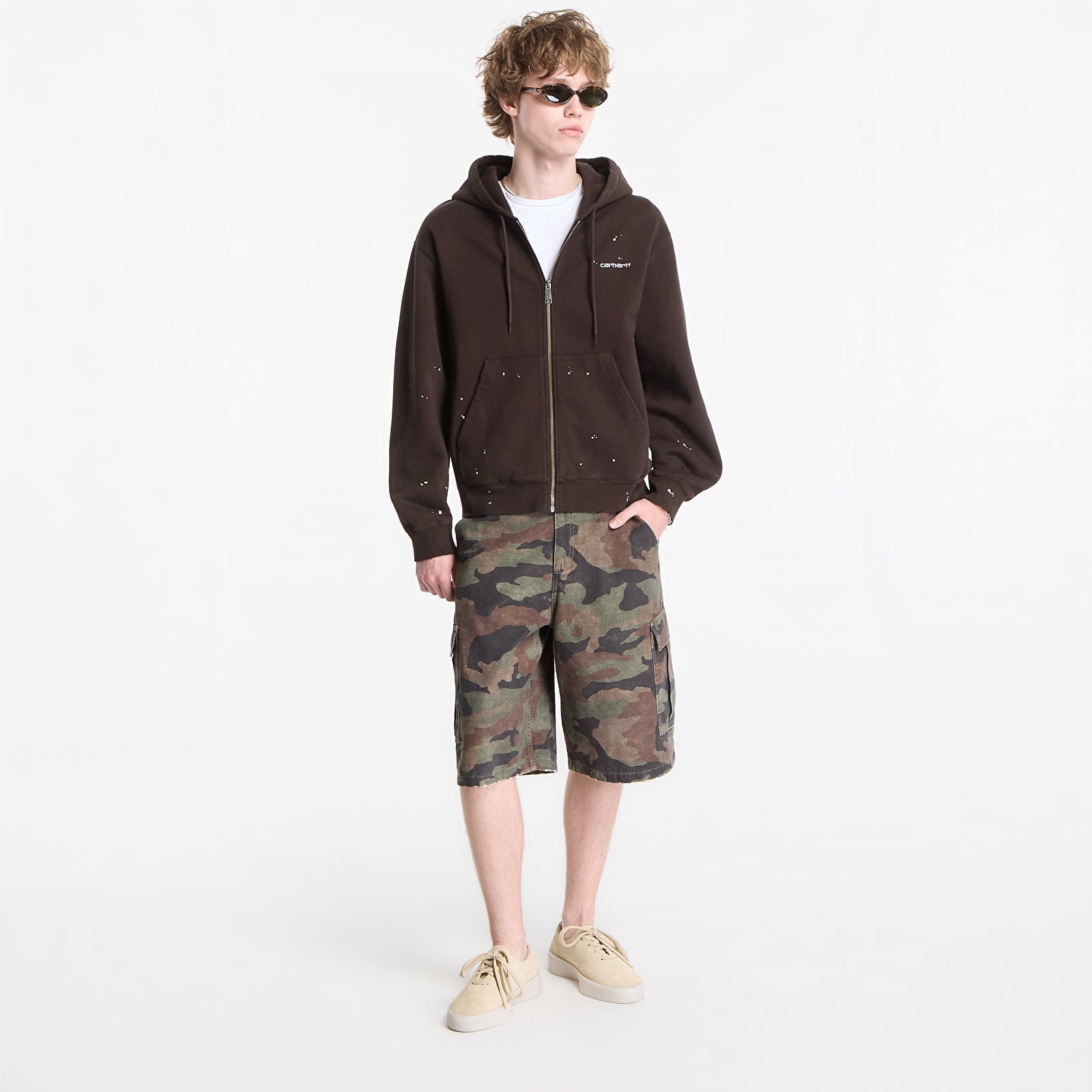 Мужские худи Carhartt WIP Hooded Painter Jacket UNISEX Tobacco Destroy Wash, Splatter